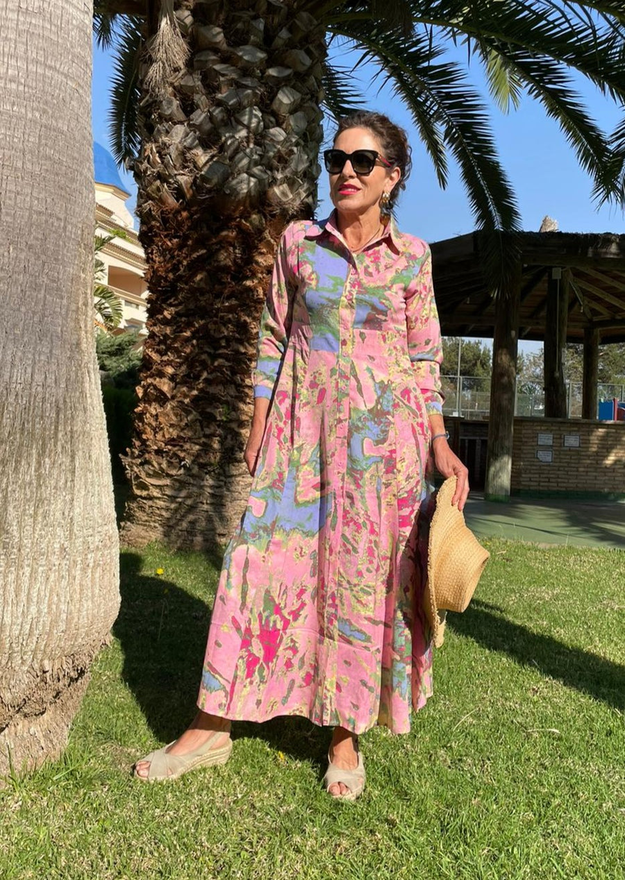 VESTIDO ESTAMPADO ROSA
