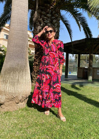 VESTIDO ROJO NEGRO
