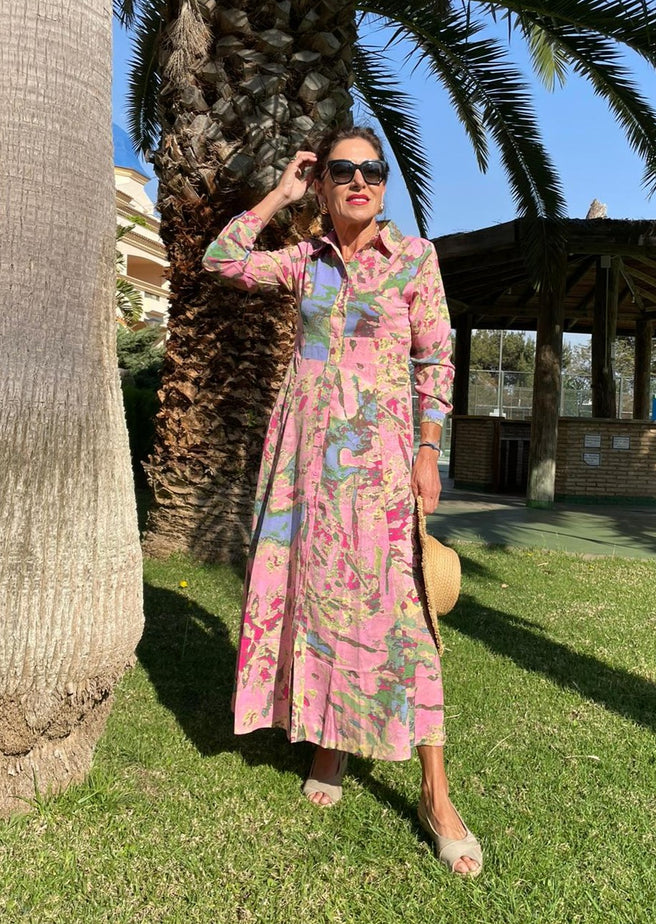 VESTIDO ESTAMPADO ROSA