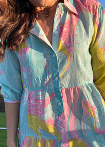 VESTIDO AZUL ROSA