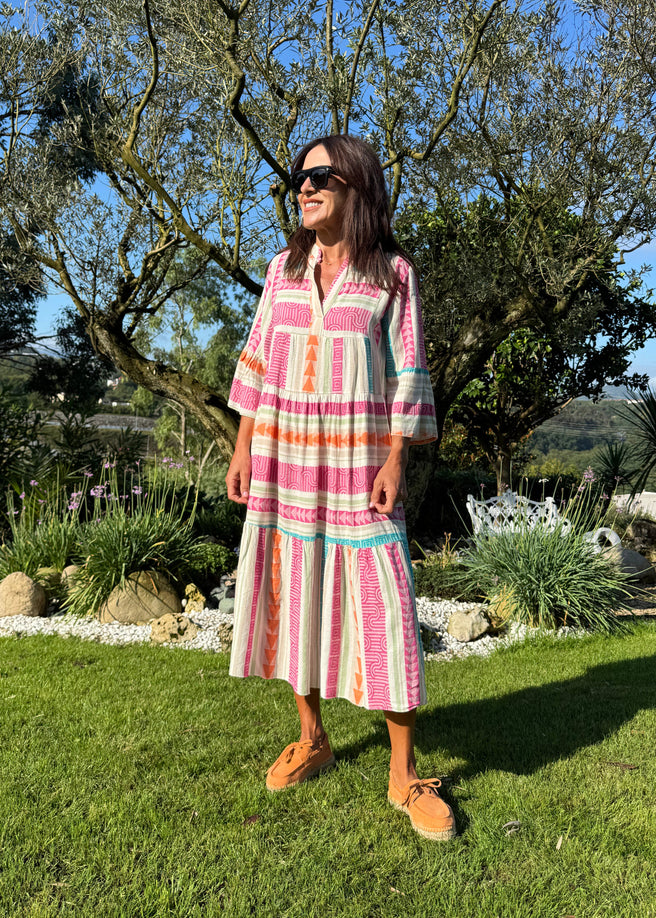 VESTIDO BOHO MULTICOLOR