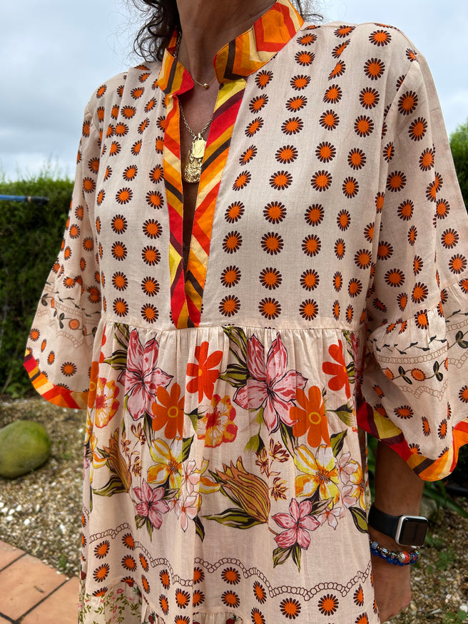 VESTIDO TONOS NARANJA