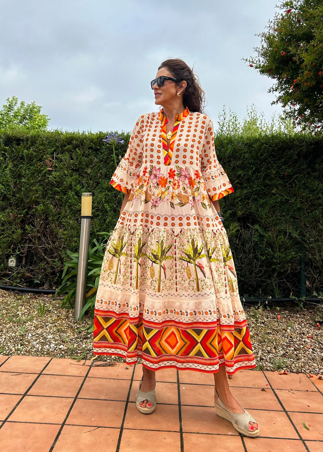 VESTIDO TONOS NARANJA