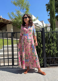 VESTIDO ESTAMPADO ROSA