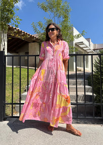 VESTIDO AMARILLO ROSA