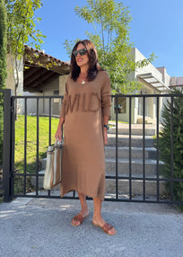 VESTIDO PICO MARRÓN