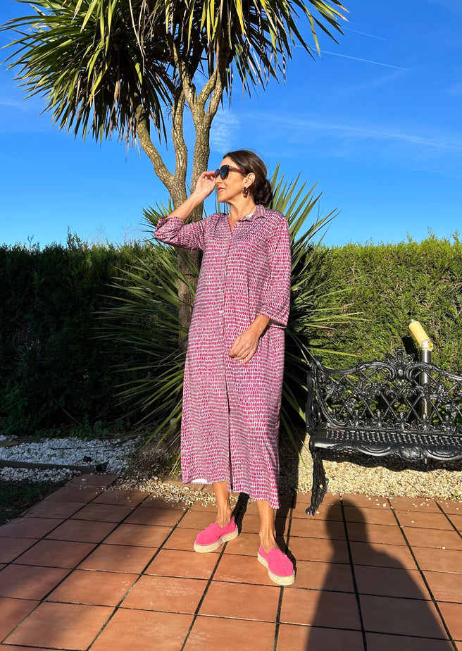 VESTIDO GEOMETRICO ROSA