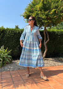 VESTIDO BOHO AZUL