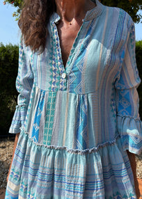 VESTIDO BOHO AZUL