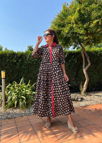 VESTIDO CUELLOS NEGRO