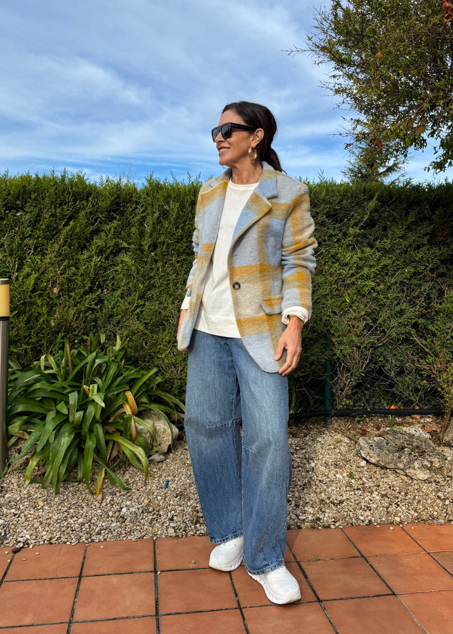 ABRIGO AZUL AMARILLO