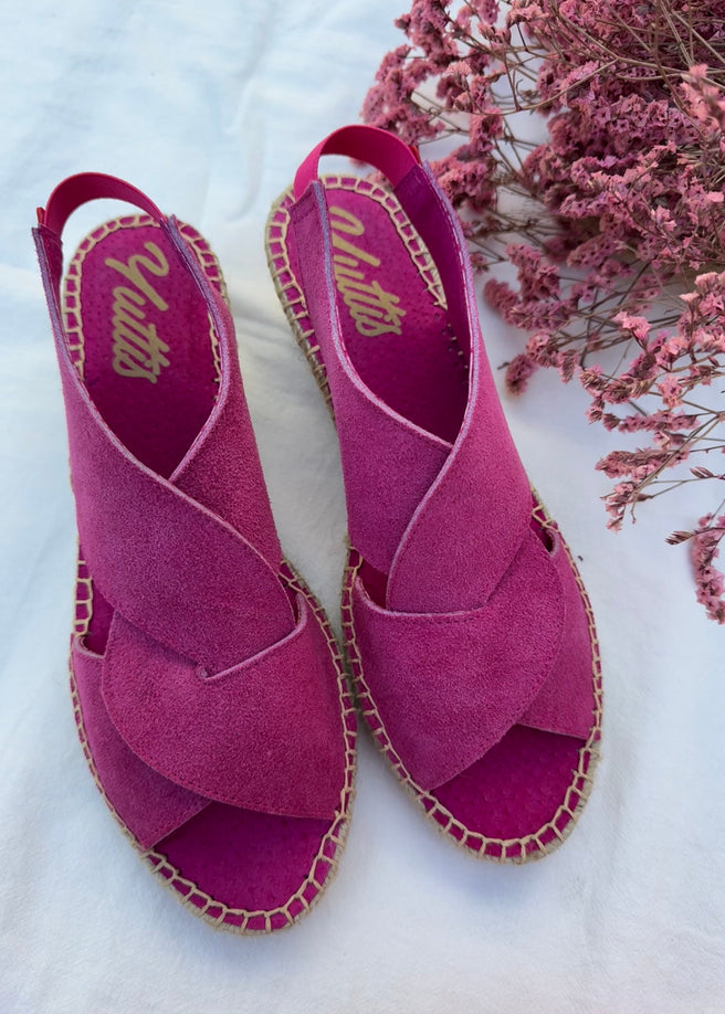 TACÓN 4CM CRUZADO FUCSIA