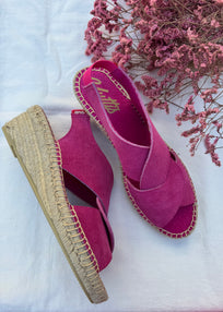 TACÓN 4CM CRUZADO FUCSIA
