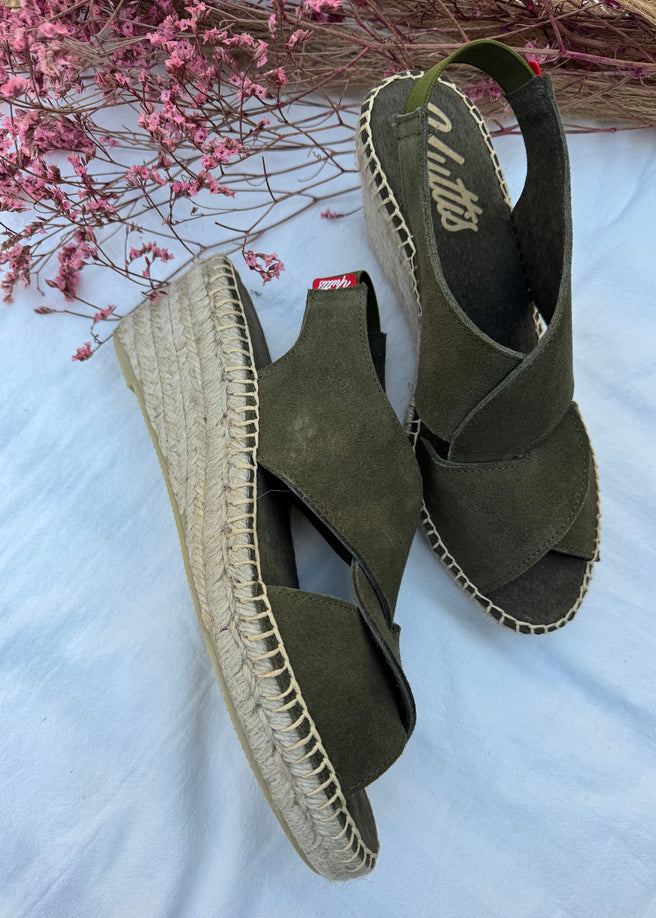 TACÓN 4CM CRUZADO VERDE