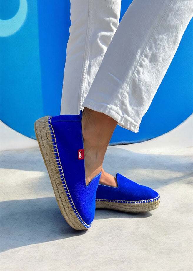 ALPARGATA PIEL AZUL ELECTRICO