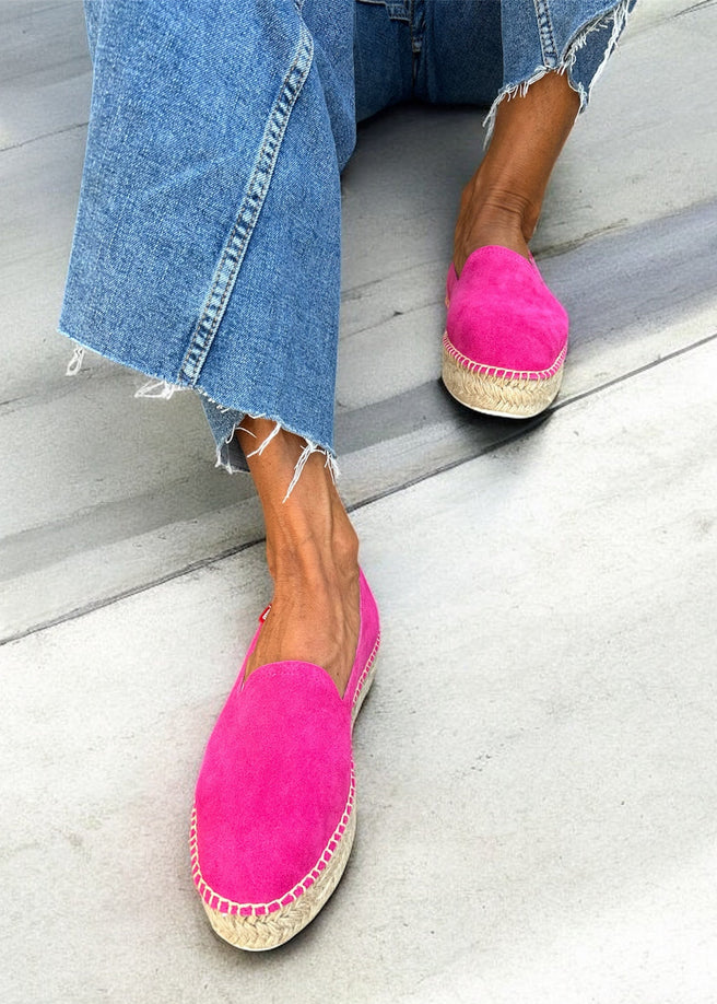 ALPARGATA PIEL FUCSIA