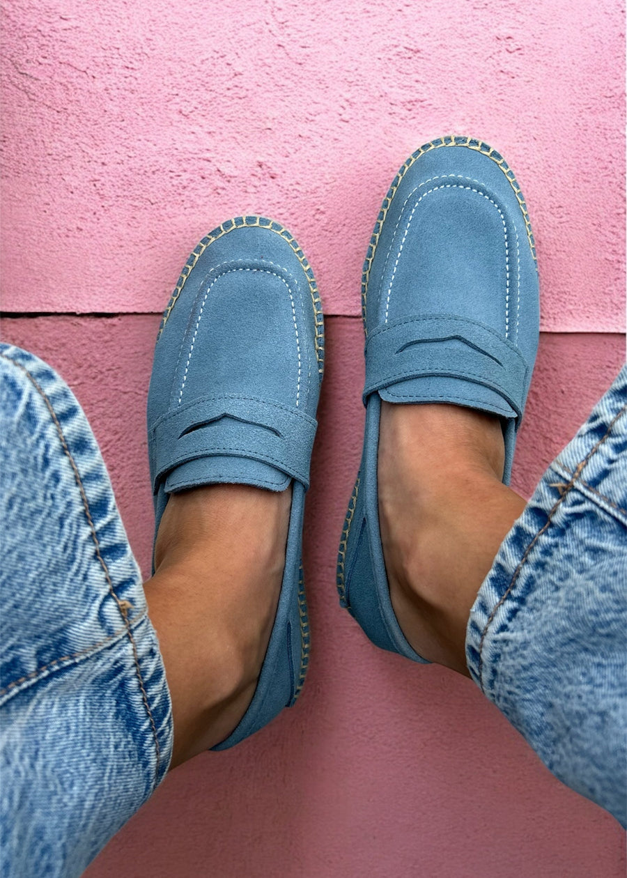 MOCASIN PIEL AZUL