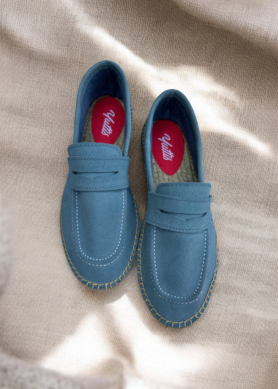 MOCASIN PIEL AZUL