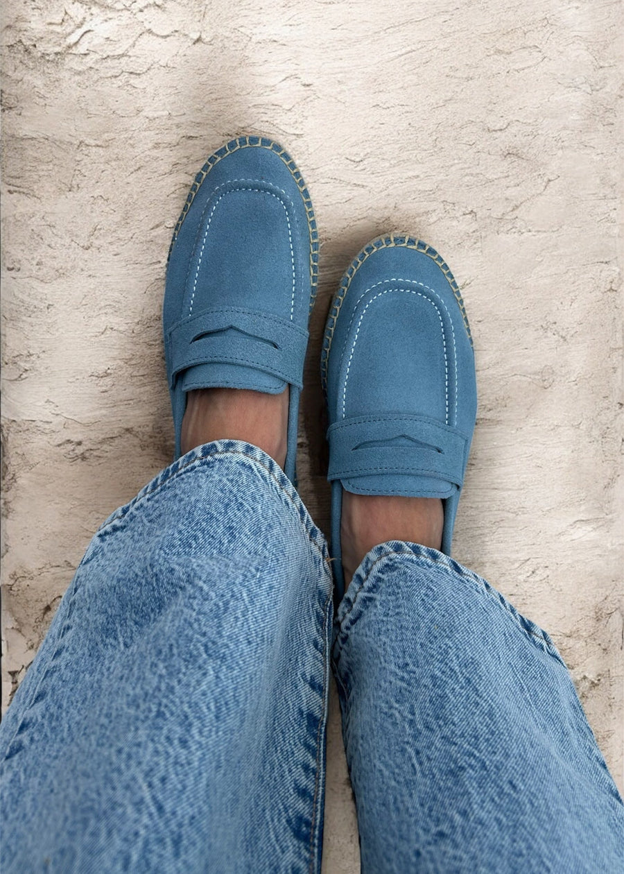 MOCASIN PIEL AZUL