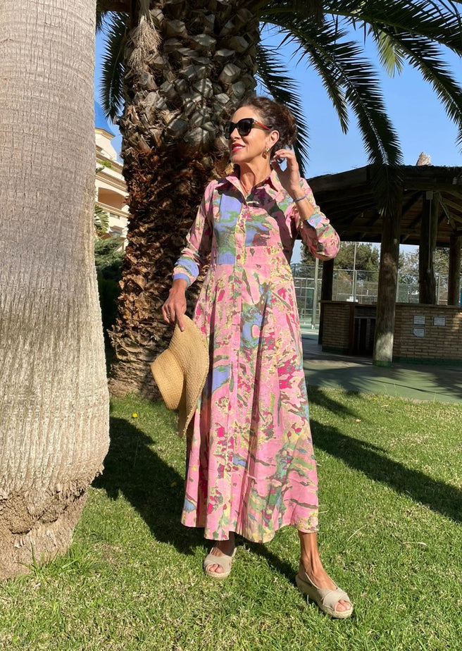 VESTIDO ESTAMPADO ROSA