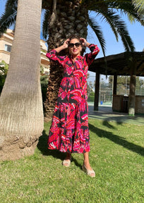 VESTIDO ROJO NEGRO
