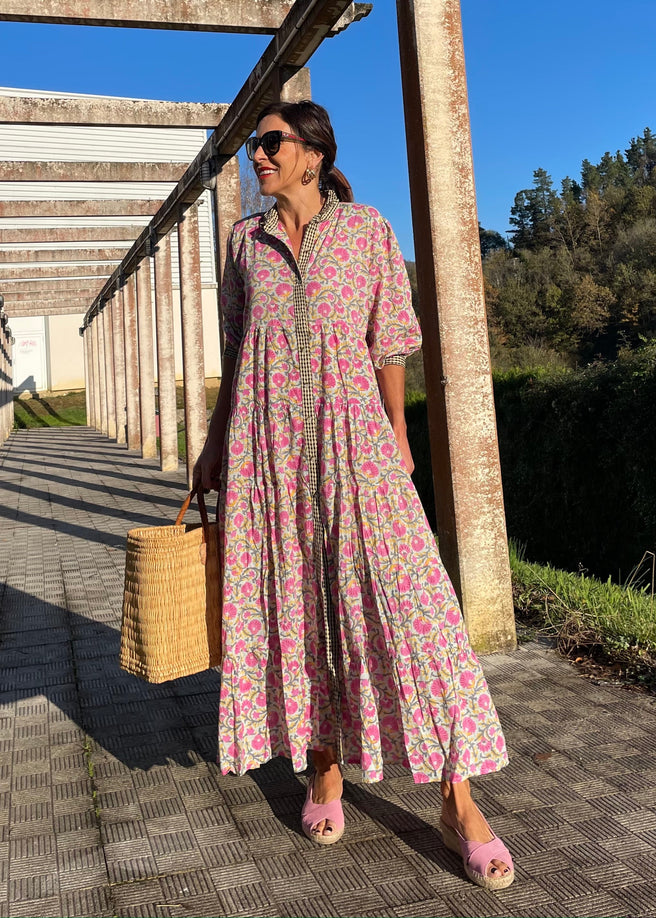 VESTIDO CUELLOS FLORES