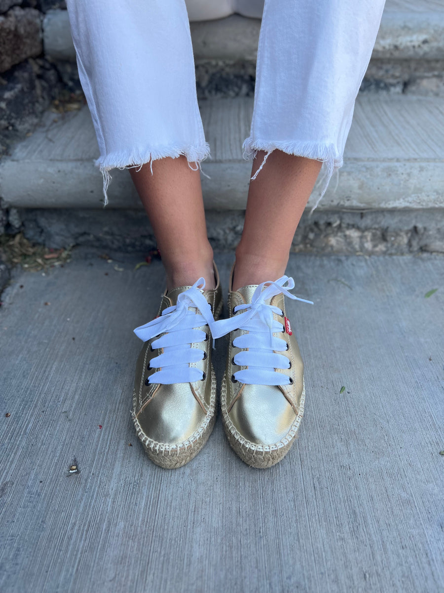 TENIS PIEL DORADO